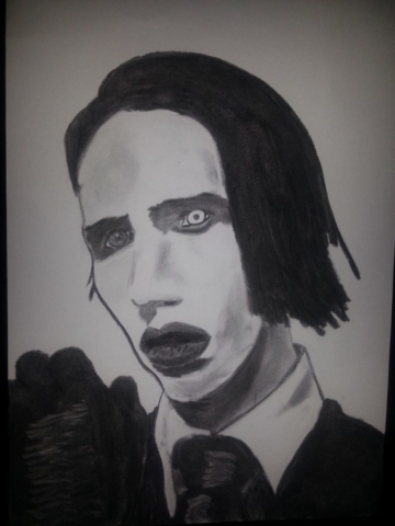 Marilyn Manson Charcoal By Nephara 2014